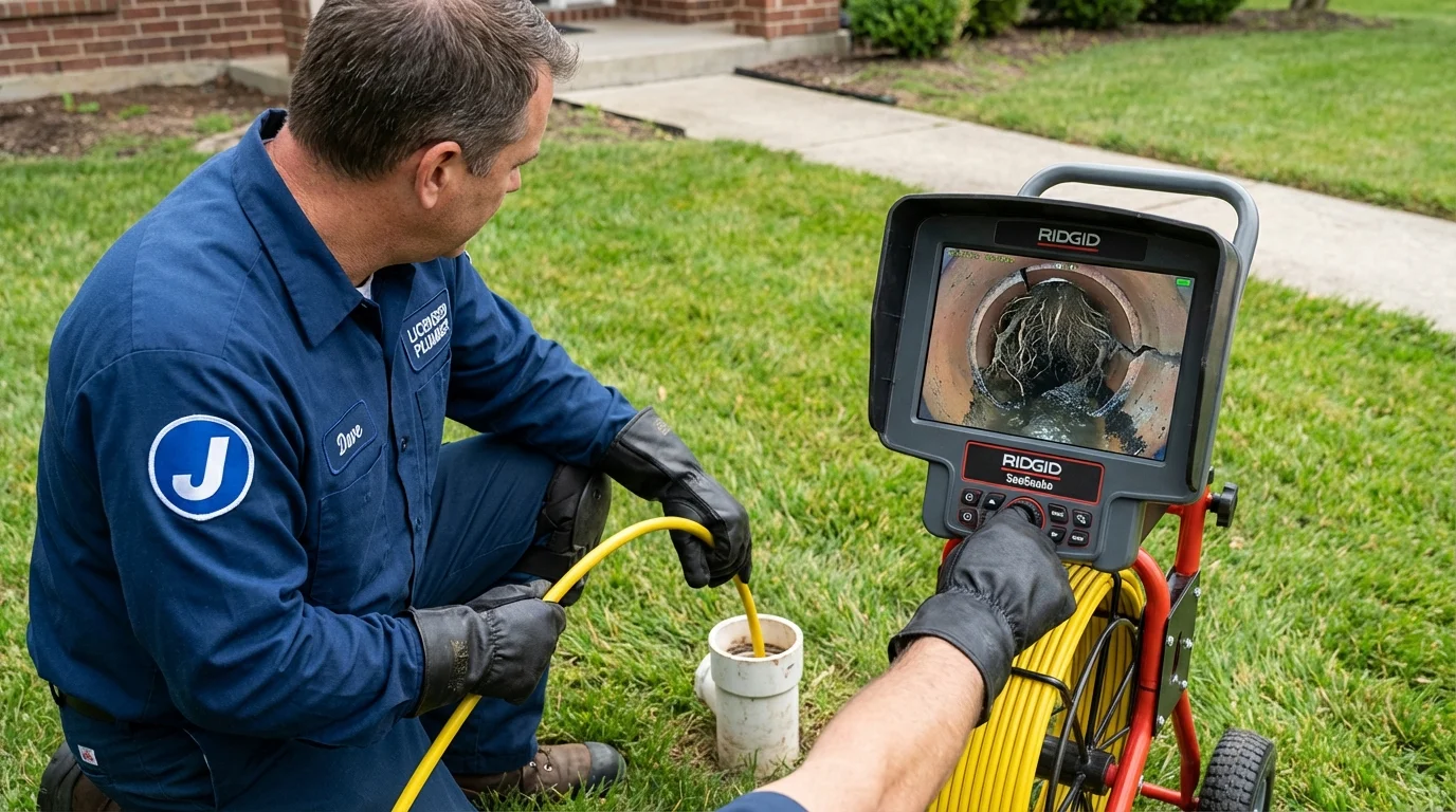 Sewer camera inspection being performed by Johns Plumbing LLC in Basalt